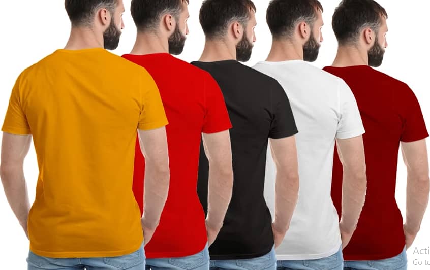 Red Plain T-Shirts Round neck Half Sleeves for Men's fabric Cotton fo 2