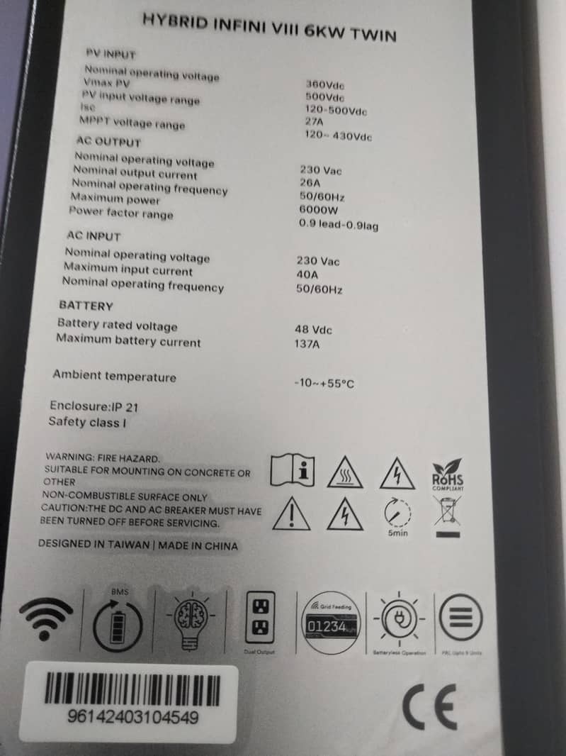 6KW 7500 PV Knox Hybrid Inverter 3