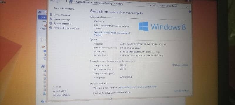 i7 10gen , 8GB RAM , 465GB MOMERY ( window 8.1 ) GOOD CONDITION 11