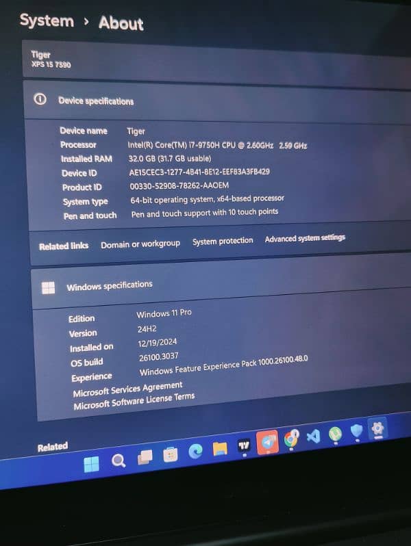 Dell XPS 15 7590 GTX 1650 core i7 9th gen 2