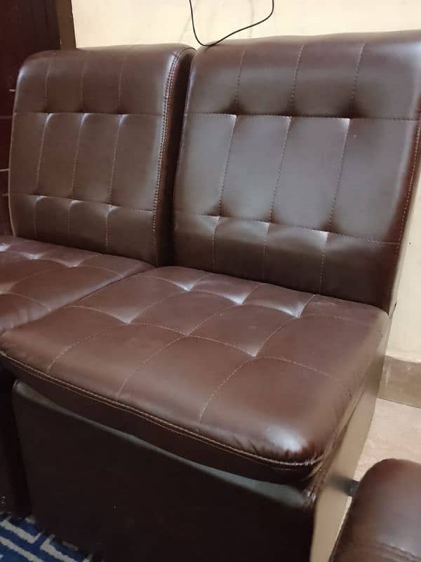 6 Seater Leather Sofa Set 0