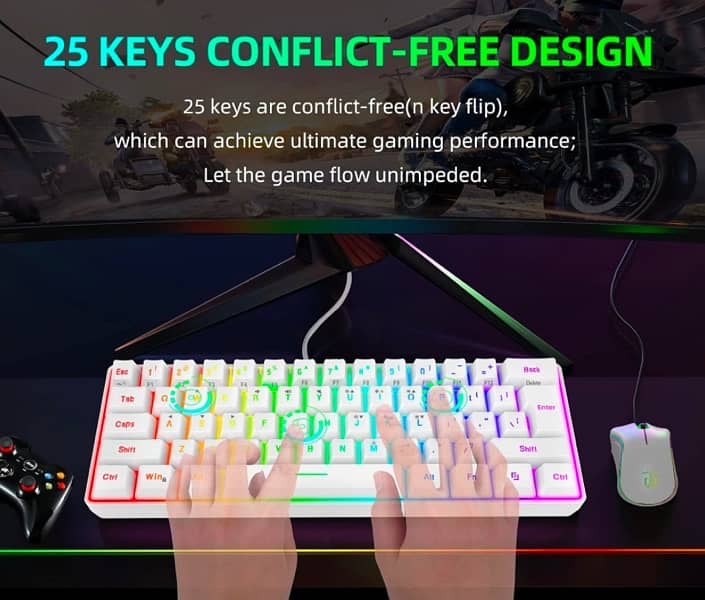 mechanical keyboard 61-KEY RGB STREAMER GAMING KEYBOARD 5