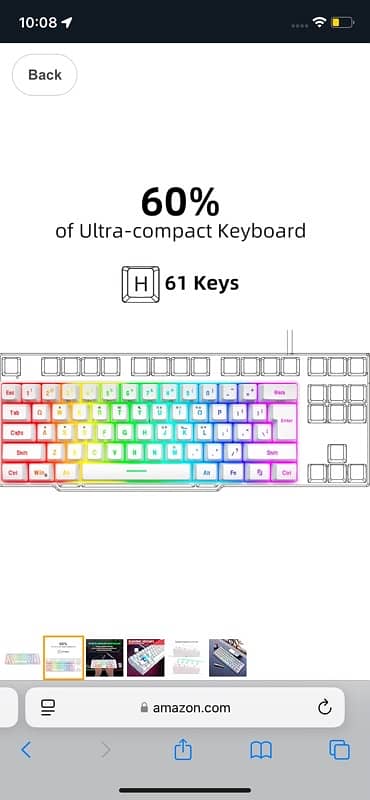 mechanical keyboard 61-KEY RGB STREAMER GAMING KEYBOARD 7