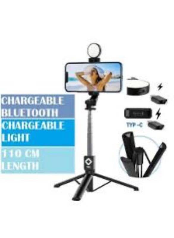 Selfie stick with led lights & Bluetooth 2