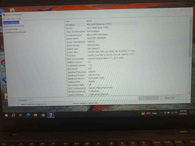 Lenovo X1 carbon 10th generation 5