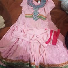 fancy light pink frock for sale. brand new only one time used