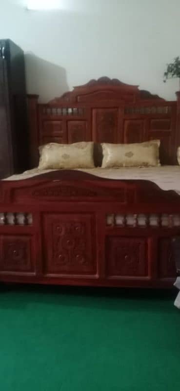 king size bed in Shawa Wood excellent condition 1