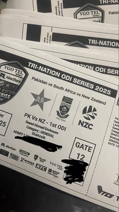 Pak vs Nz match tri series tickets