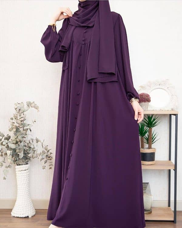 Stylish Georgette Classic Abaya with Stoller - 2 Pcs Set 8