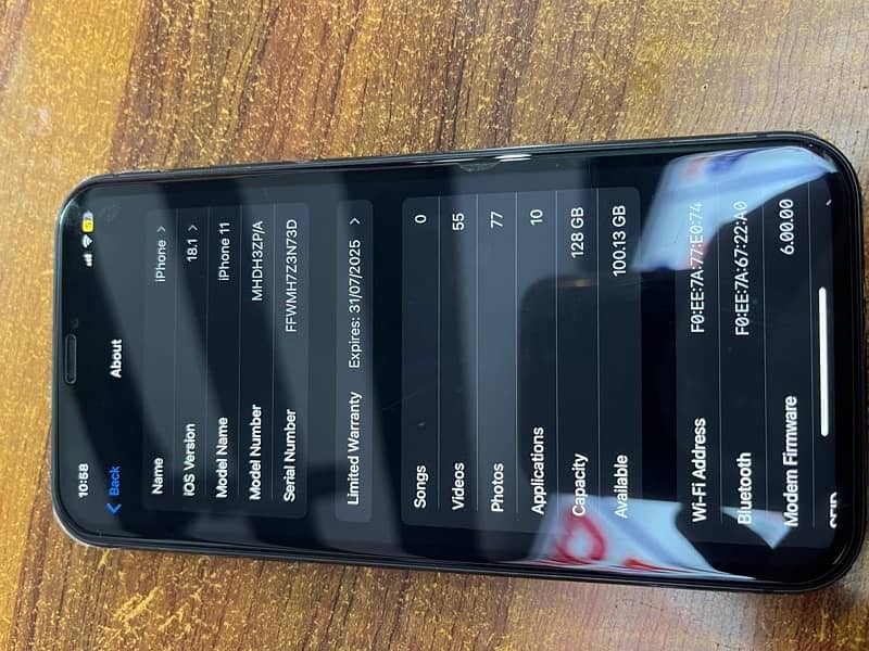 iphone 11 PTA approved  128gb 2