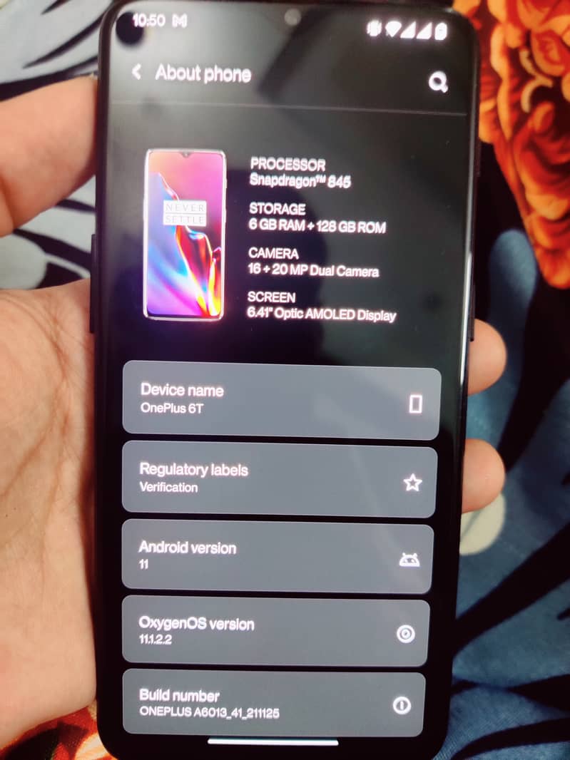 OnePlus 6t Dual Sim PTA Official Approved with charger 4