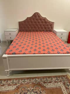 Habitt bed with 2 side tables(with mattress) and dresser