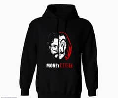 1 Pc Men's Cotton Fleece Money Heist Printed Hoodie