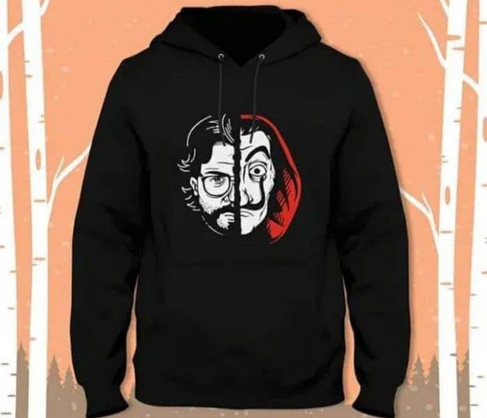 1 Pc Men's Cotton Fleece Money Heist Printed Hoodie 2