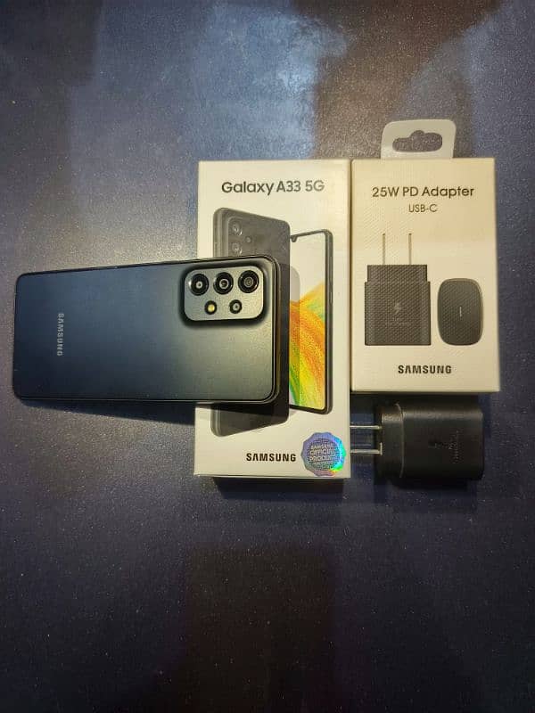 SAMSUNG A33 5G, with original box charger 0