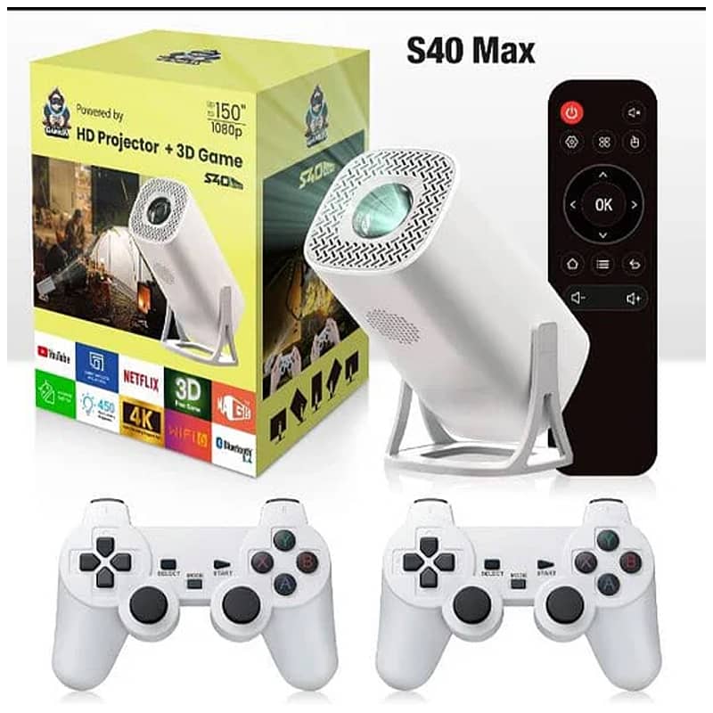 S40 Max 2-in-1 Smart Projector Game Console Android 11 WiFi6 BT5.0 Su 2