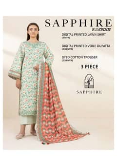 Sapphire Three piece Suits for women ( unstitched)