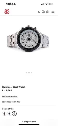 ECS BRAND NEW STAINLESS STEEL WATCH