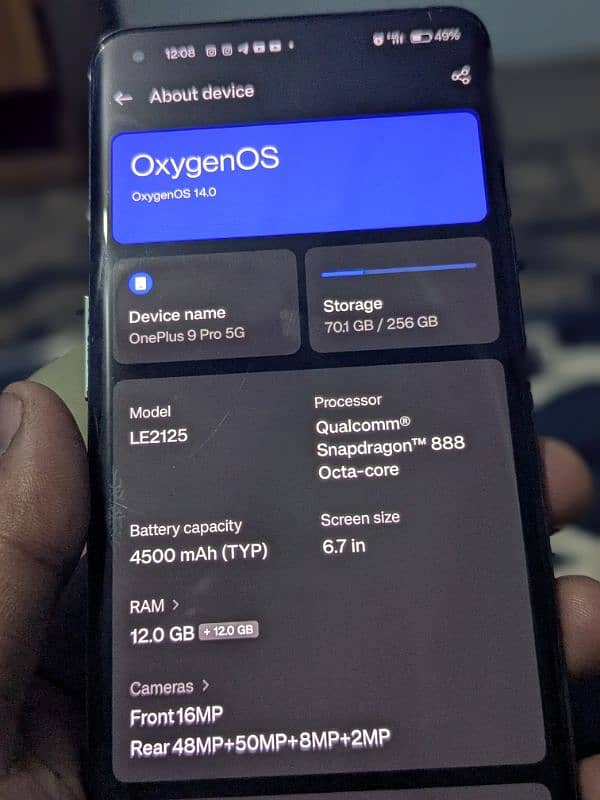 One Plus 9 Pro 12/256 4