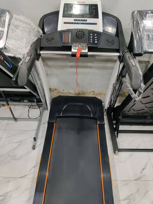 Slimline treadmill heavy duty 150kg suported automatic incline decline 1