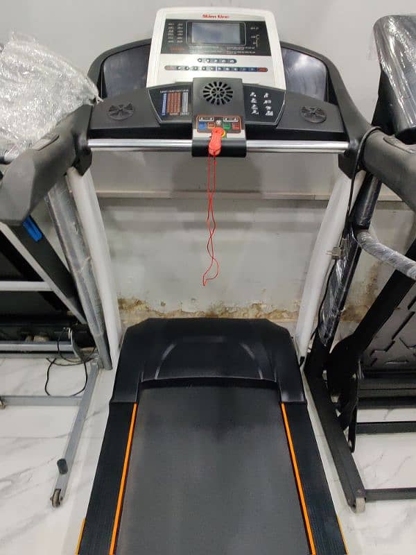 Slimline treadmill heavy duty 150kg suported automatic incline decline 7