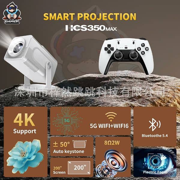 HCS350 Max Android Gaming Projector 4K home theater 1080P 450 ANSI 1