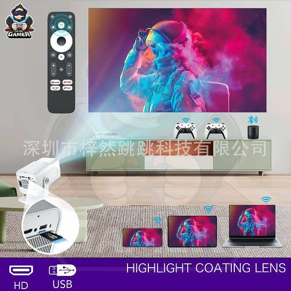 HCS350 Max Android Gaming Projector 4K home theater 1080P 450 ANSI 8