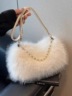 fluffy furr duffle styal crossbody large bag