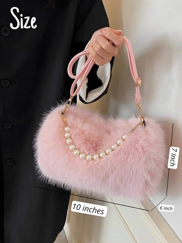 fluffy furr duffle styal crossbody large bag 2