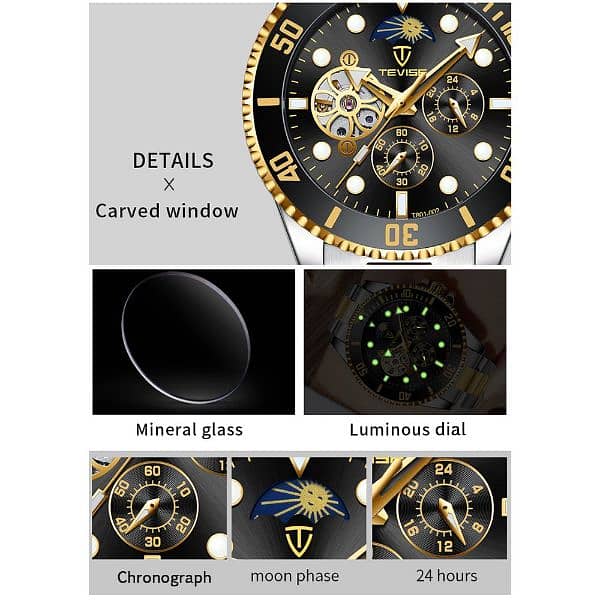 Tevise Automatic T801-002 Tourbillion Stainless Steel Watches 11