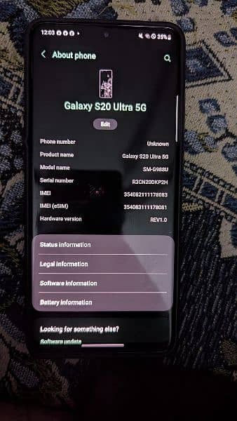 Samsung Galaxy s20 ultra 5g 8