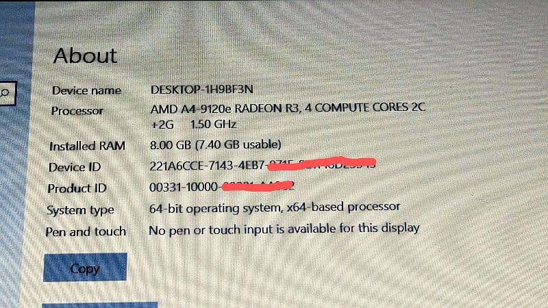 Acer Aspire A315 2020 model SSD+8gb Ram RadeonR3 8