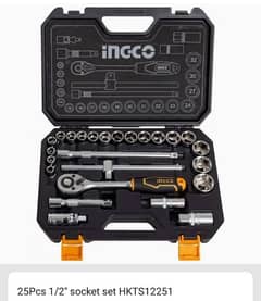 Ingco 25 pcs 1/2" socket set (Ratchet Wrench 10-32 mm sockets.