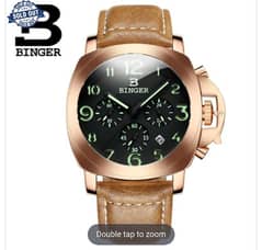 Binger Swiss Luminous Quartz Watch Men B 9015