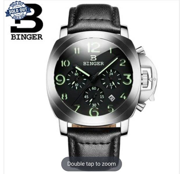 Binger Swiss Luminous Quartz Watch Men B 9015 1