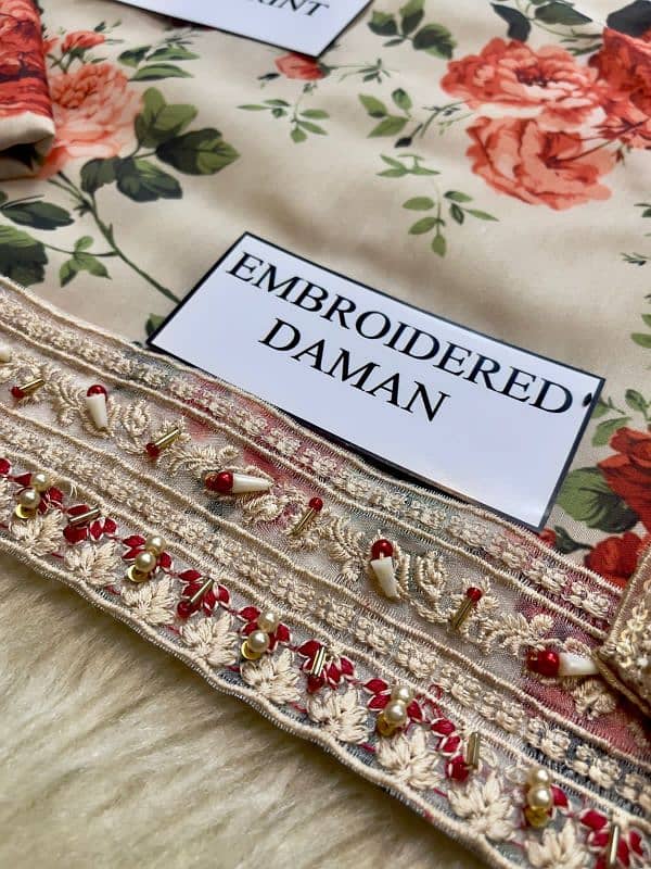 EMBROIDERED SWISS LAWN WITh COTTON NET PRINTED &  EMBROIDERED  DUPATTA 3