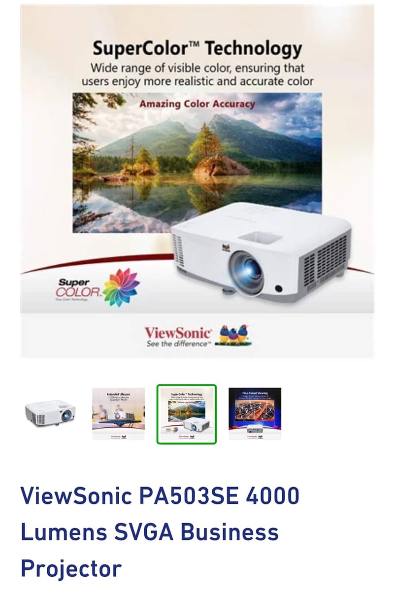 ViewSonic PA503SE 4,000 Lumens SVGA Business Projector 0