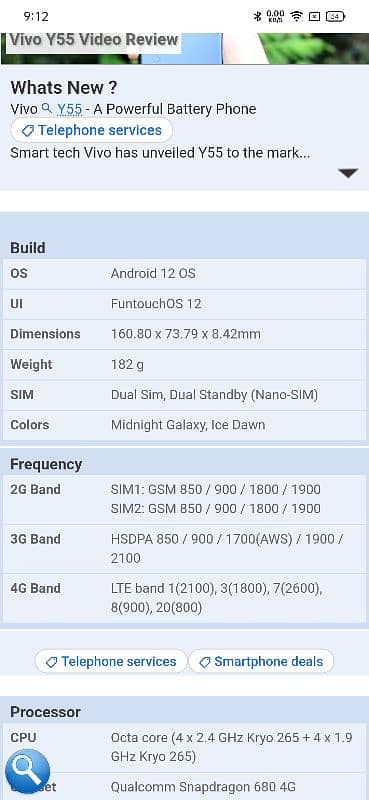 vivo y55 8 128 full box display finger 9