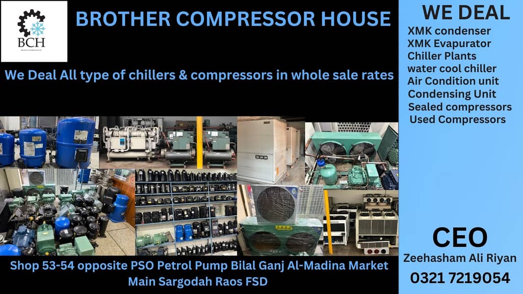 Compressor  Chiller Plants Water cool chillers Air condition units 0