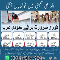 Saudi Arabia Job / Male & females Jobs /  Jobs in Saudia