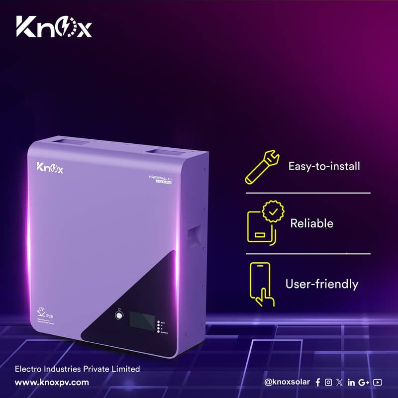 Knox Lithium-LIO Battery 5.12 Powerwall Solar Battery 3