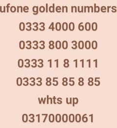 ufone golden numbers