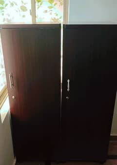 2x Single Wood Wardrobes 6x2