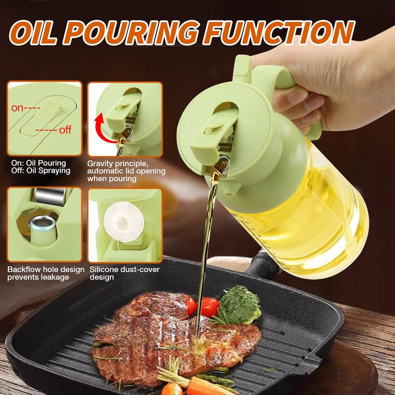 2in1 Kitchen Oil Spray Bottle And Dispenser 1