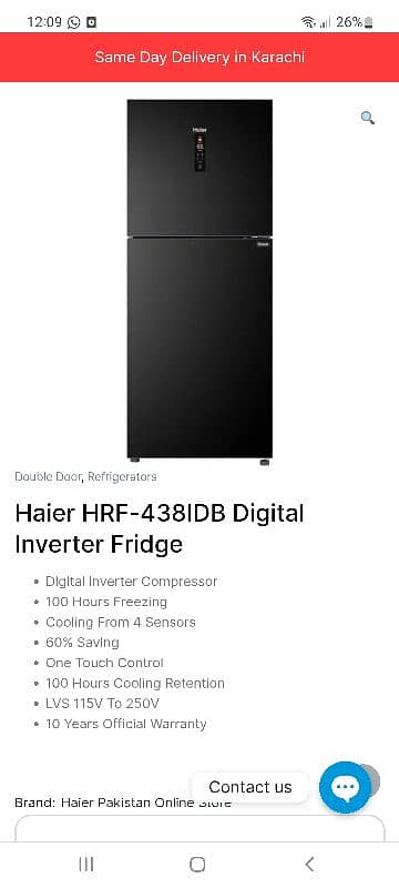 Haier digital inverter fridge 0