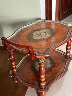 Trolley Wooden with antique fancy painting