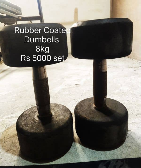 Gym weight, dumbbells plates rood,bench matt 3