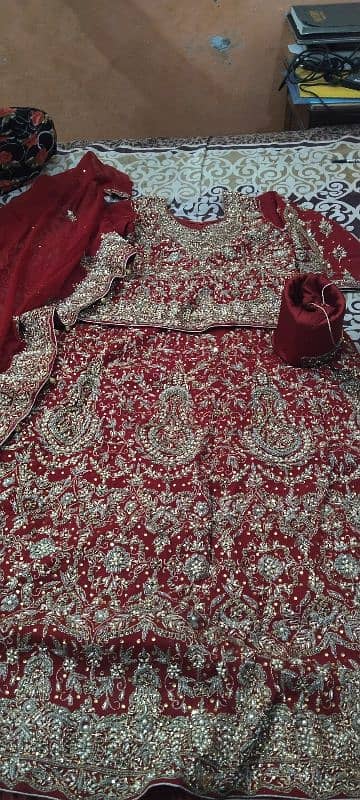 red bridal lehnga kurti and dupata 1