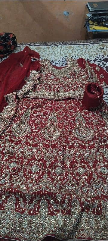 red bridal lehnga kurti and dupata 2