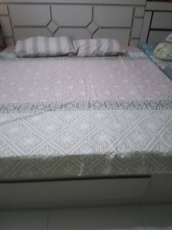 bed set with mattress side table dressing table and kids wardrobe 0